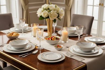 6-Piece Marble Finish Dinner Set - Lifestyle Shot