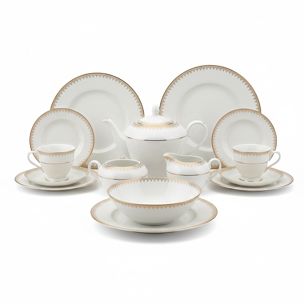 Bone China Tea & Dinner Combo Set - Product Shot