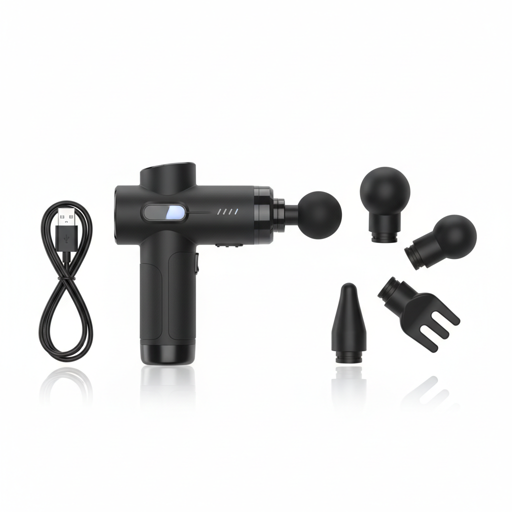 Mini Massage Gun with accessories and attachment heads