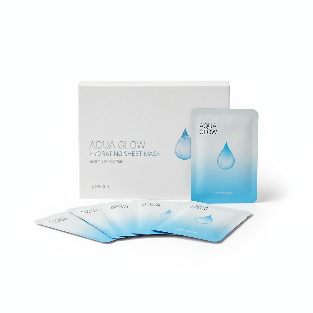 Hydrating sheet mask pack 10 pieces on white background