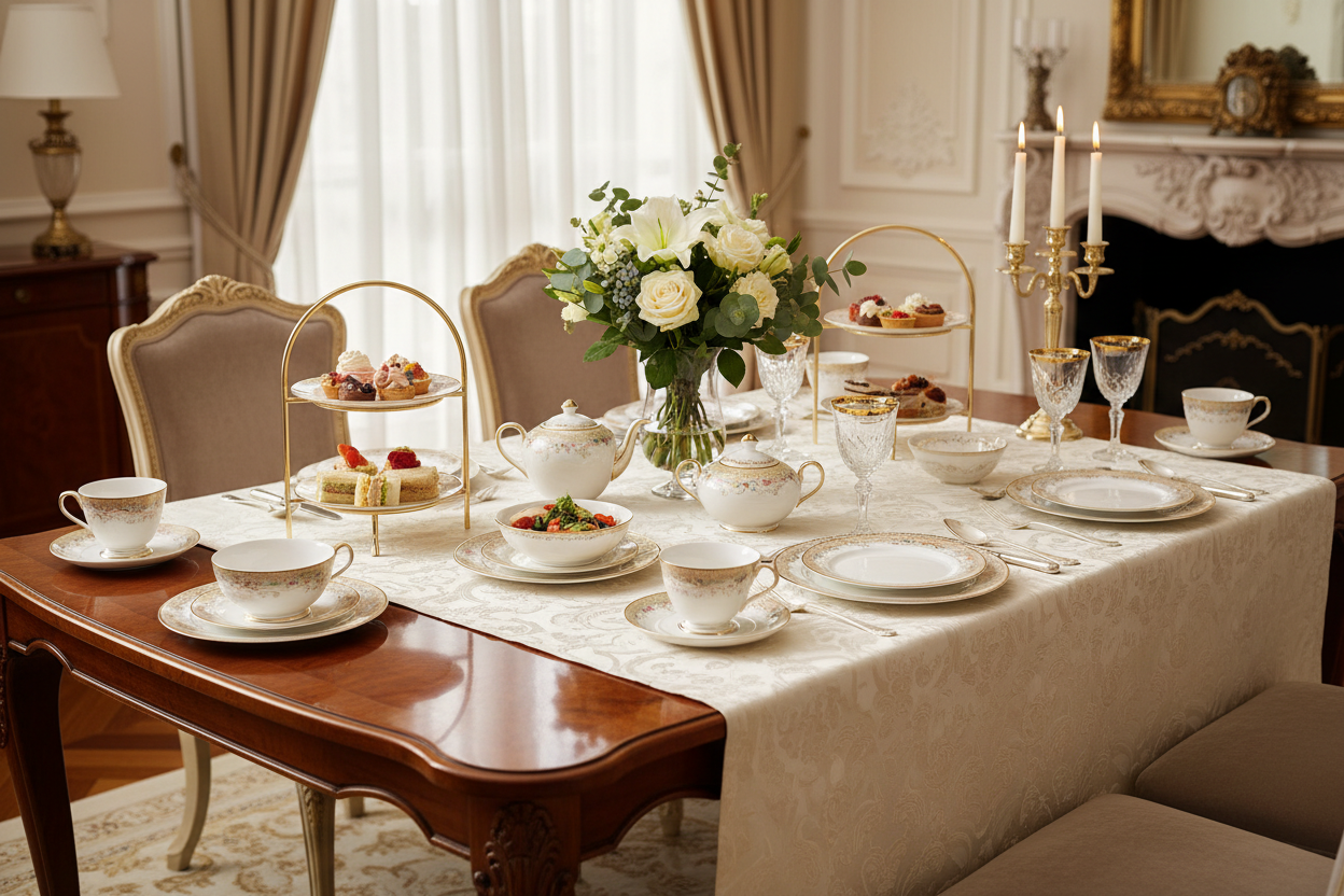 Bone China Tea & Dinner Combo Set - Lifestyle Shot