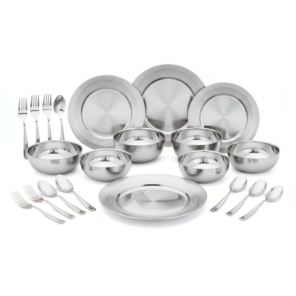 Stainless Steel Dinner Set 24-Piece - Product Shot
