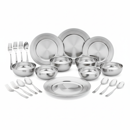 Stainless Steel Dinner Set 24-Piece - Product Shot