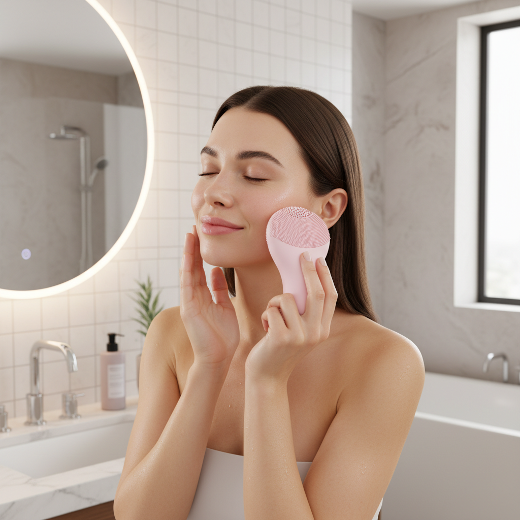 Electric Face Cleanser Brush Lifestyle