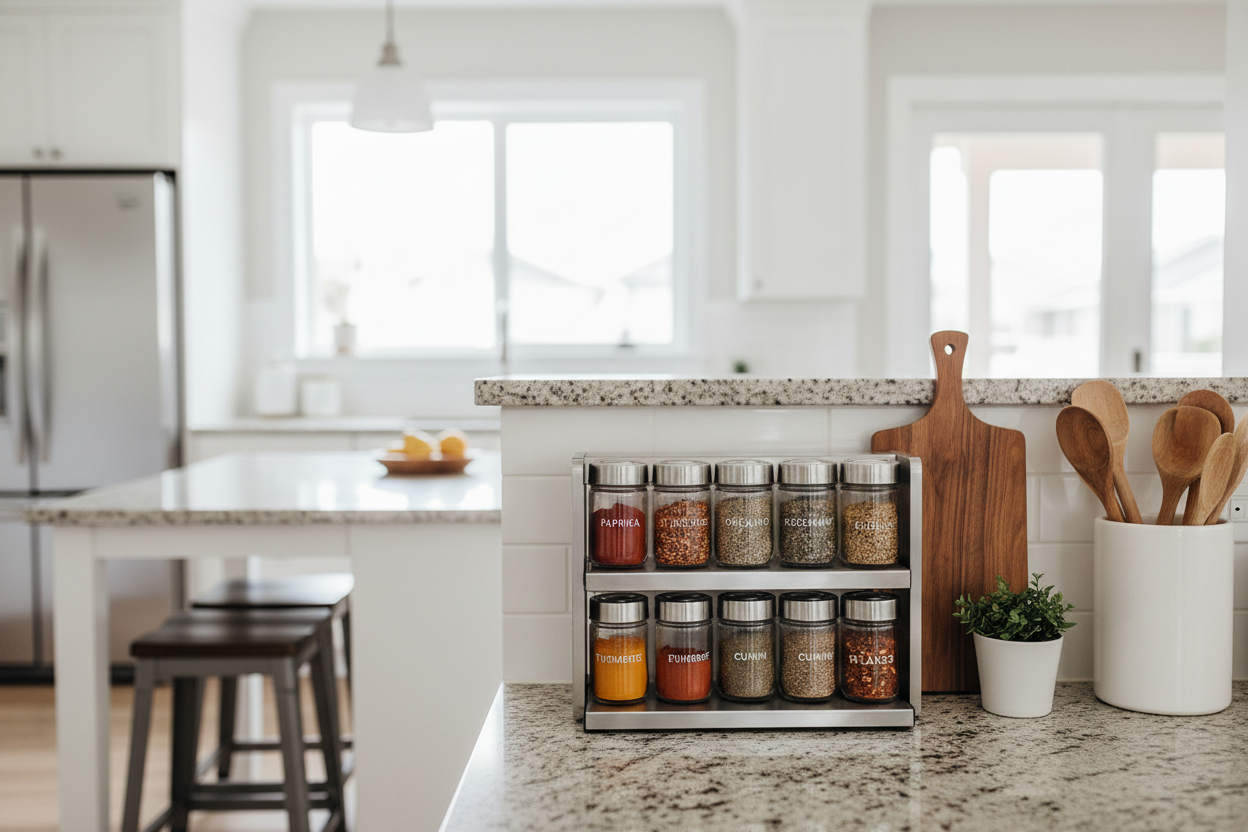 Stainless Steel Spice Rack Lifestyle